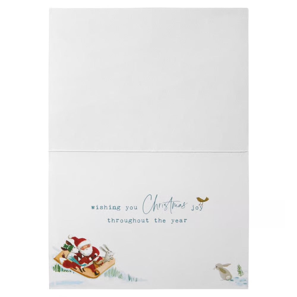 Santa Sledding Christmas Card