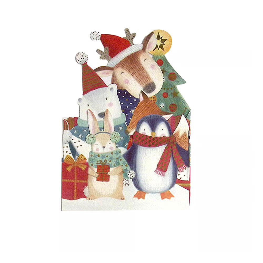 Fold Out Animals Christmas Card