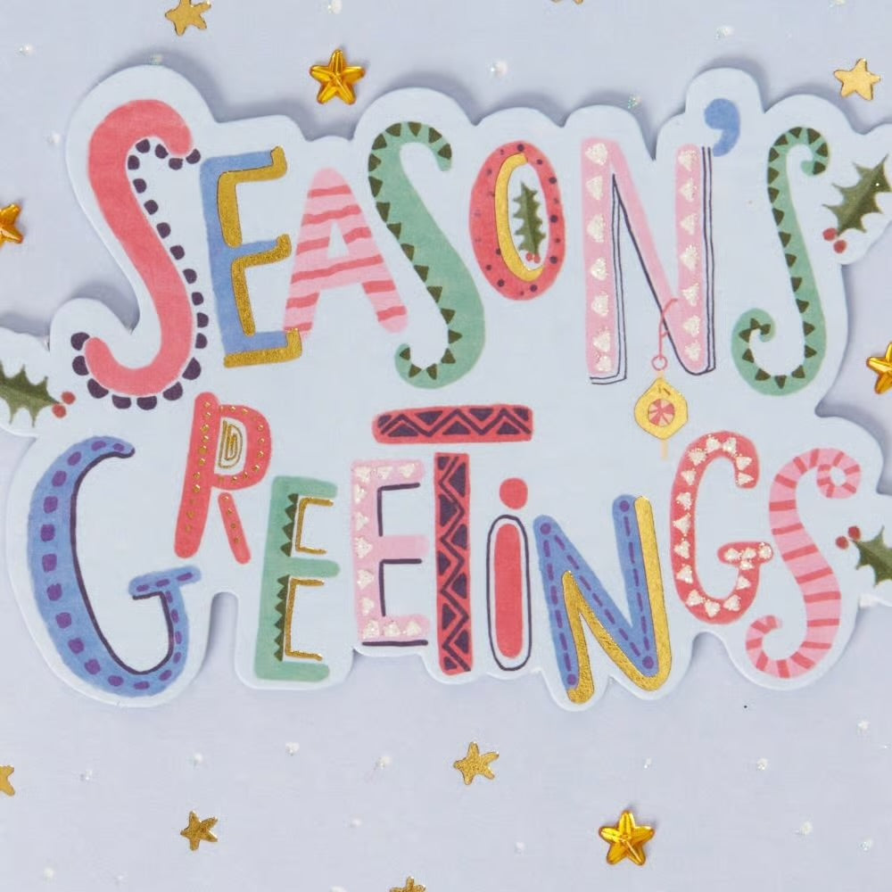 Seasons Greet W/People Shop Christmas Card