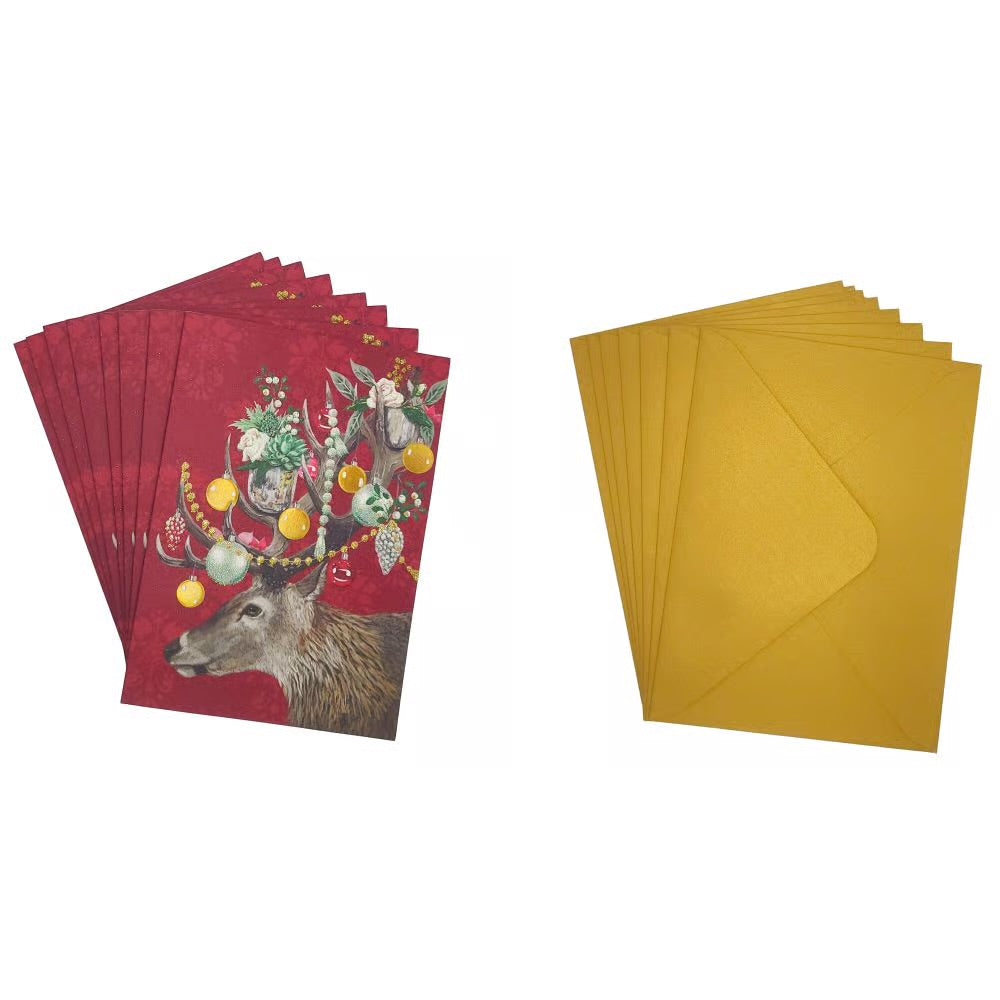 Elegant Reindeer Boxed Christmas Cards