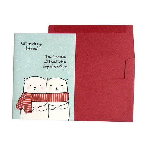 Two Cute Bears Christmas Card