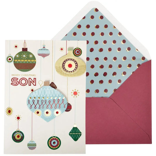 Graphic Ornaments Son Christmas Card