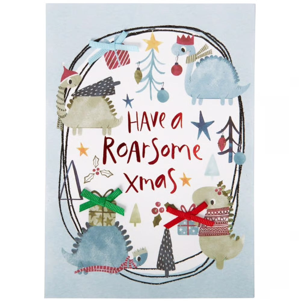 Roarsome Xmas Dinos Christmas Card