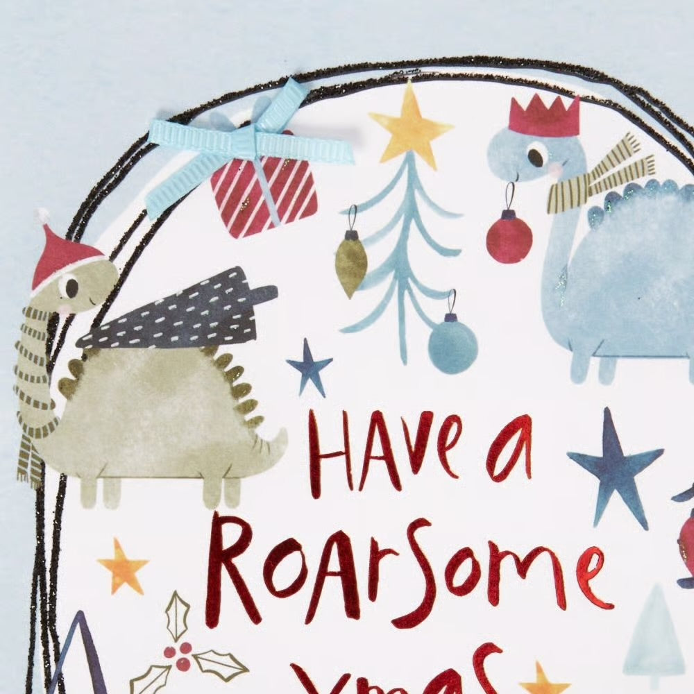 Roarsome Xmas Dinos Christmas Card