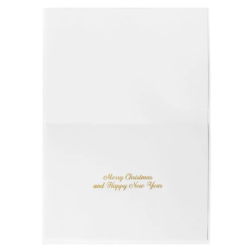 Angel On Burgundy Flocking Christmas Card
