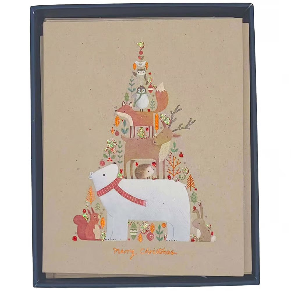 Stack Of Critters Boxed Christmas Cards