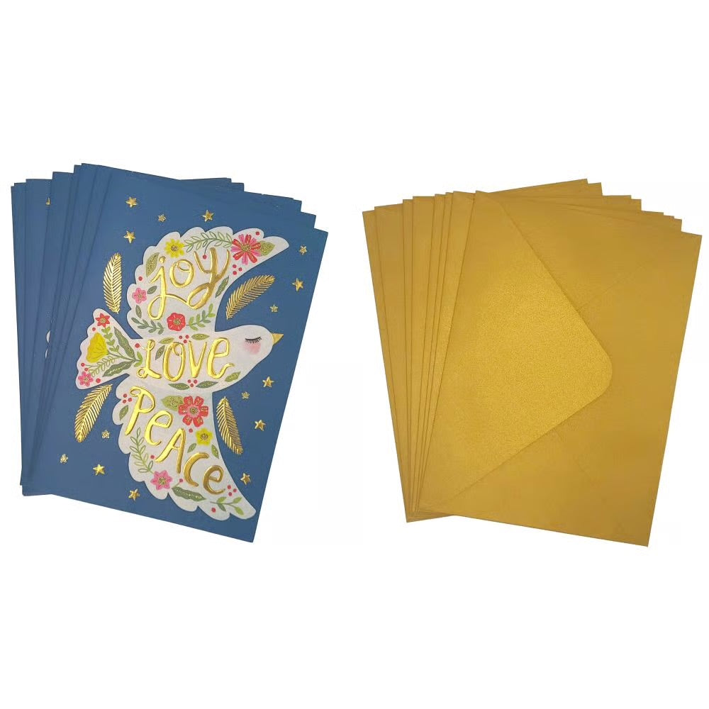 Folk Holiday Dove Boxed Christmas Cards