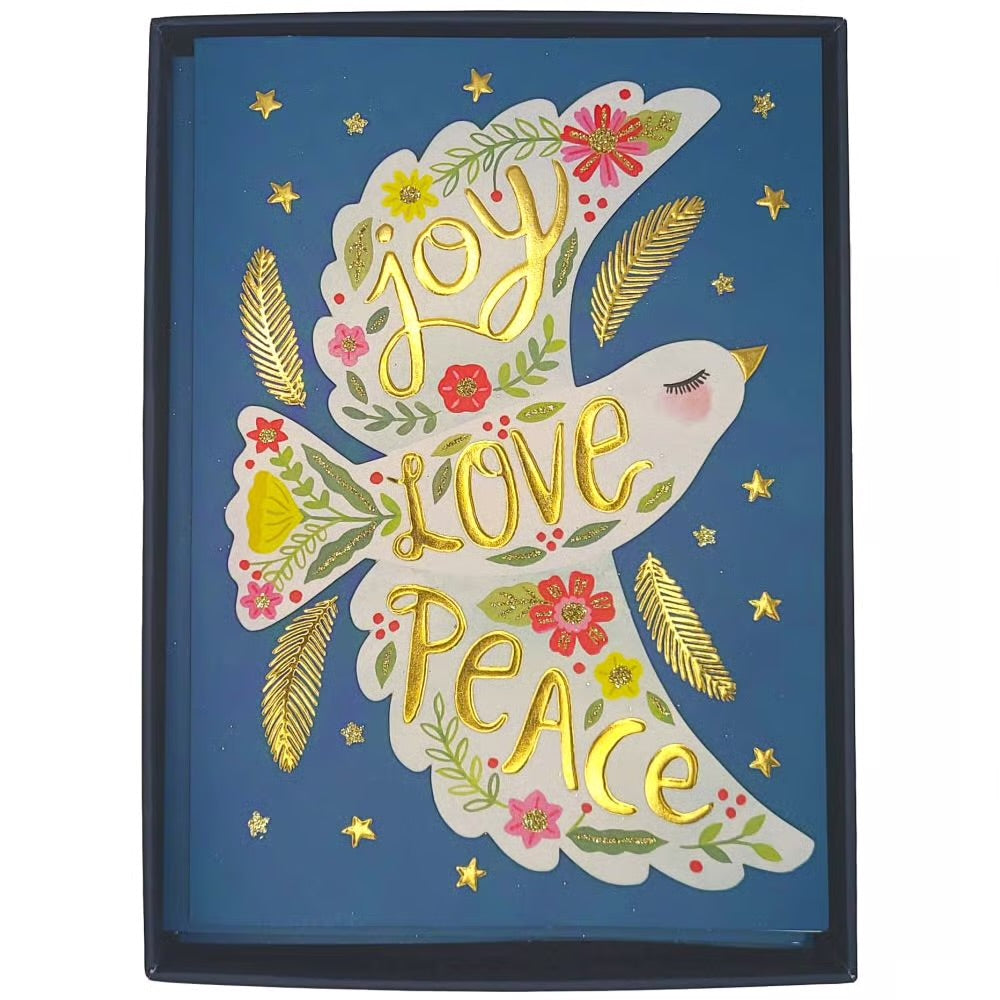 Folk Holiday Dove Boxed Christmas Cards