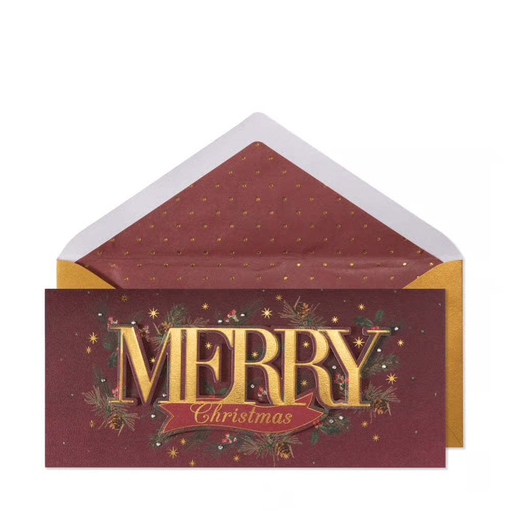 Merry Lettering Boxed Christmas Cards