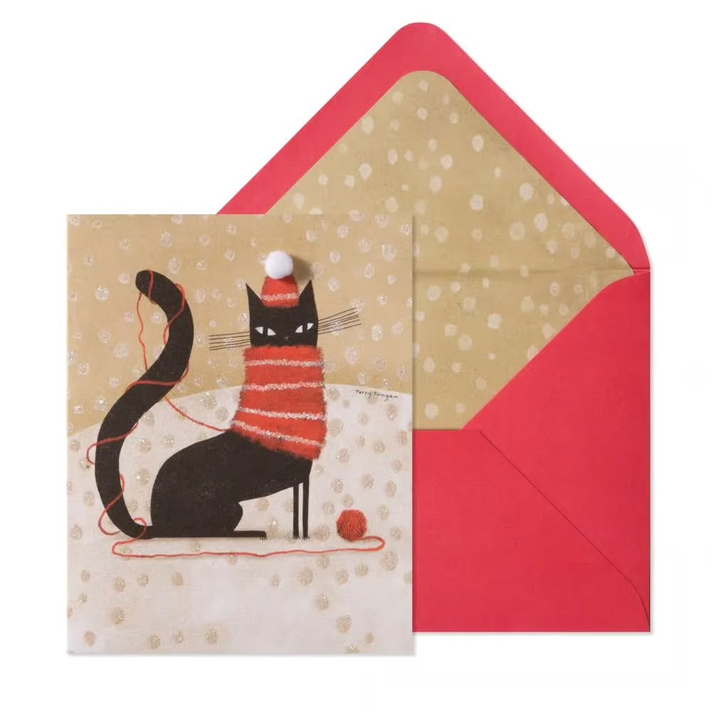 Kitty In Scarf 10Ct Boxed Christmas Cards