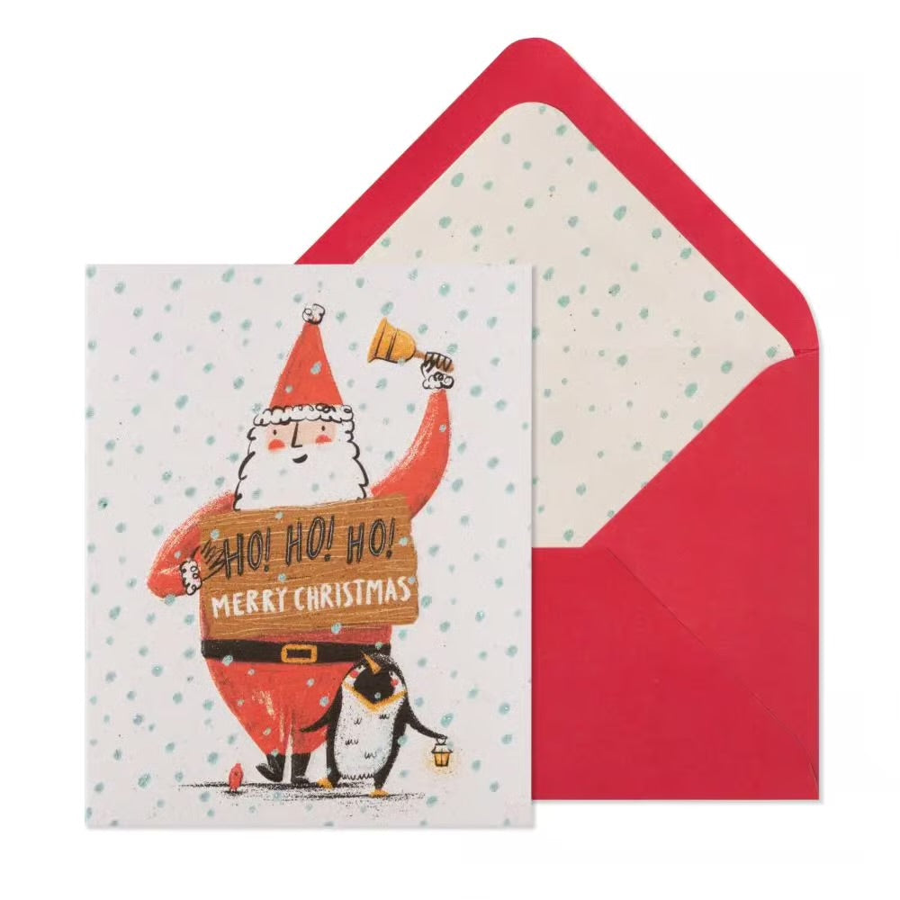 Santa With Bell 10Ct Boxed Christmas Cards