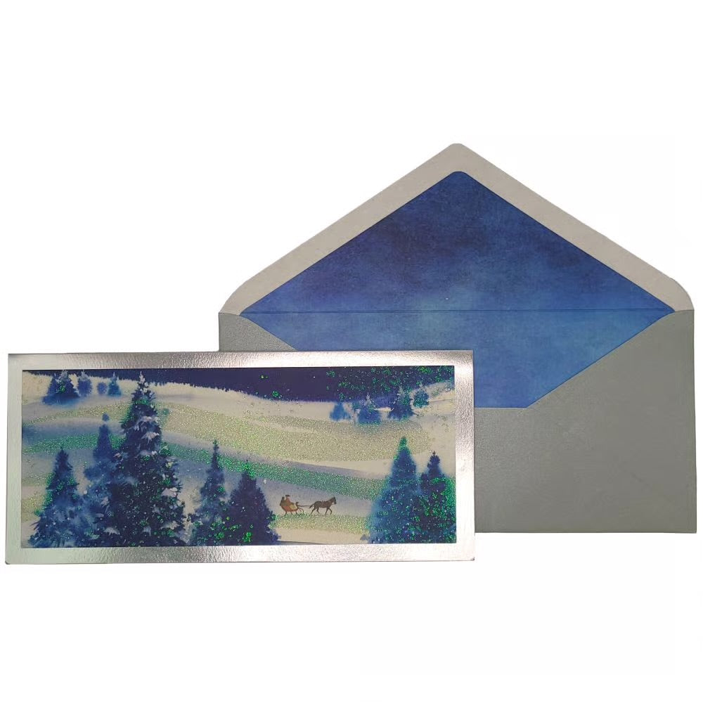 Horse Drawn Sleigh Scene Boxed Christmas Cards