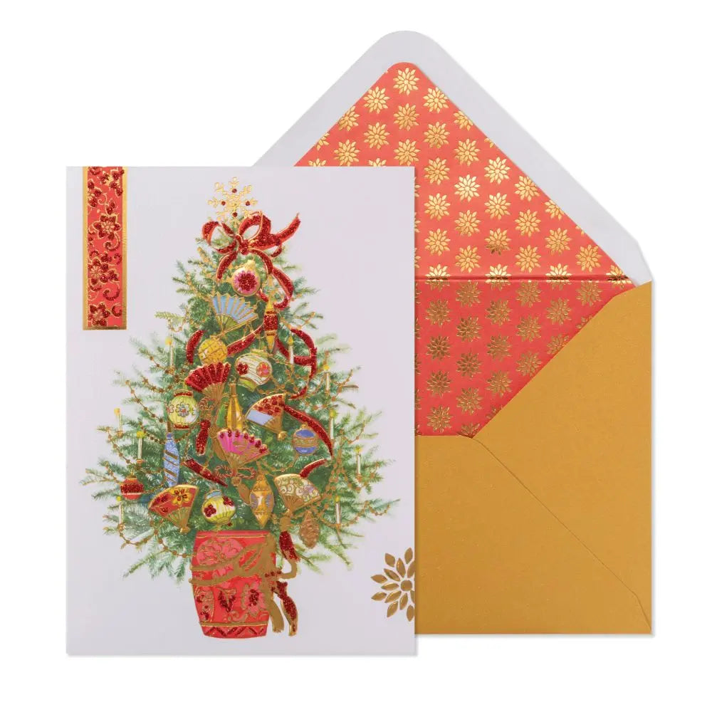Asian Fan Tree 8Ct Boxed Christmas Cards