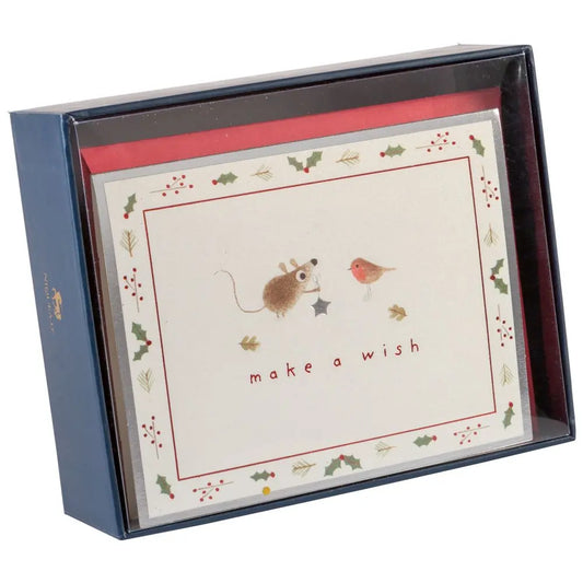 Mouse And Bird 10Ct Boxed Christmas Cards