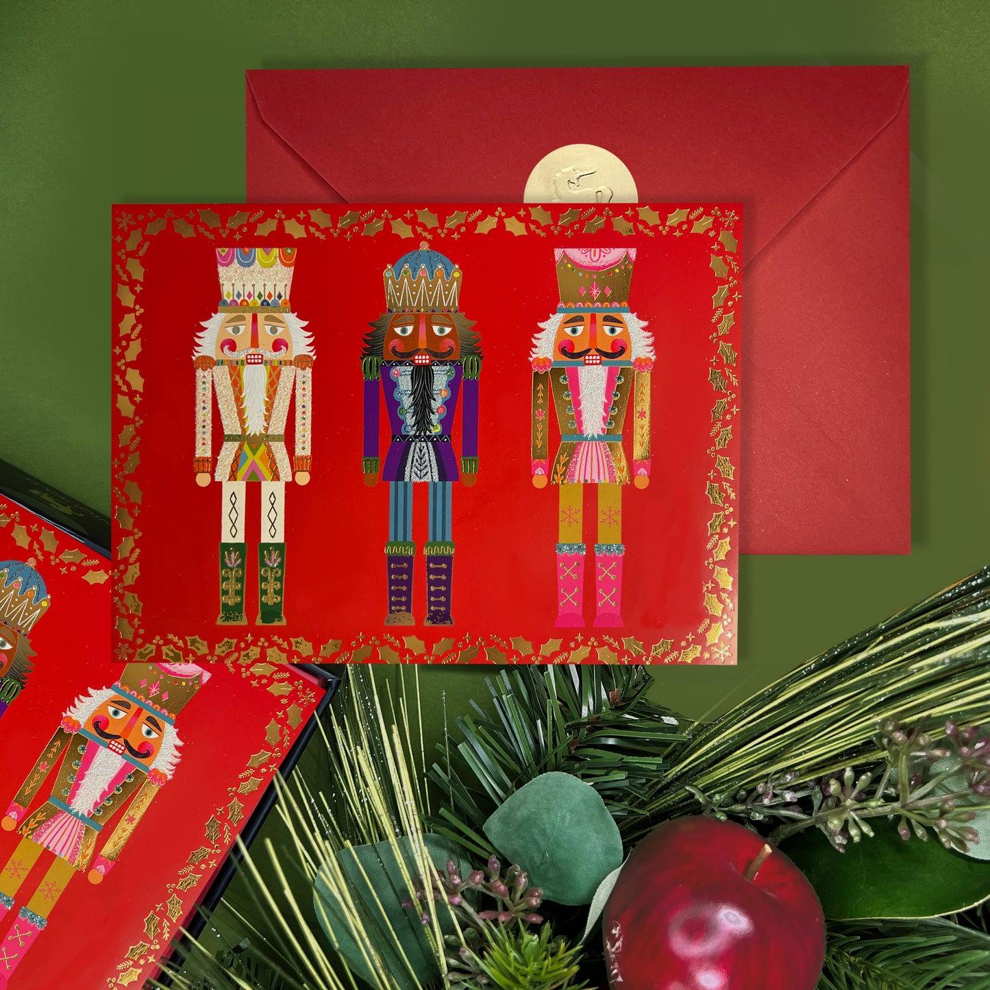 Row of Nutcrackers 20ct Boxed Christmas Cards