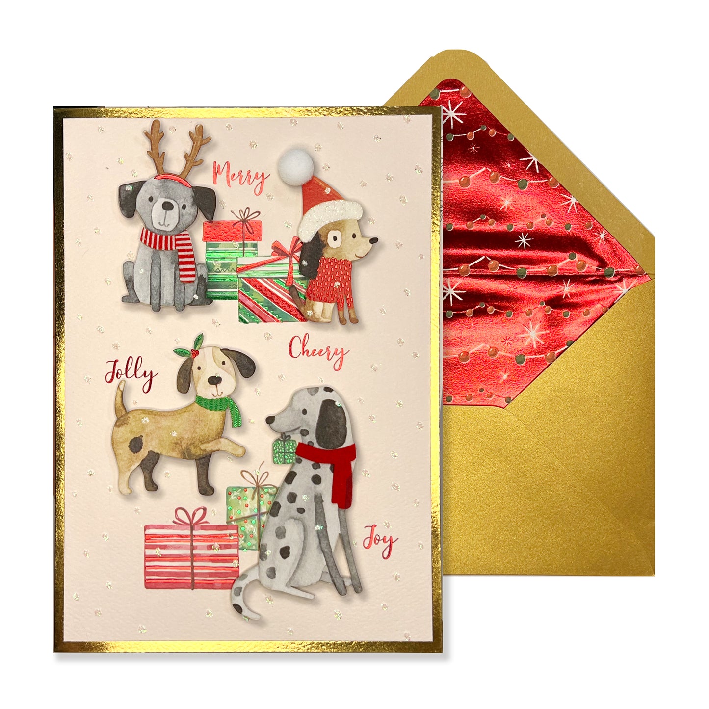 Festive Winter Dogs Christmas Card
