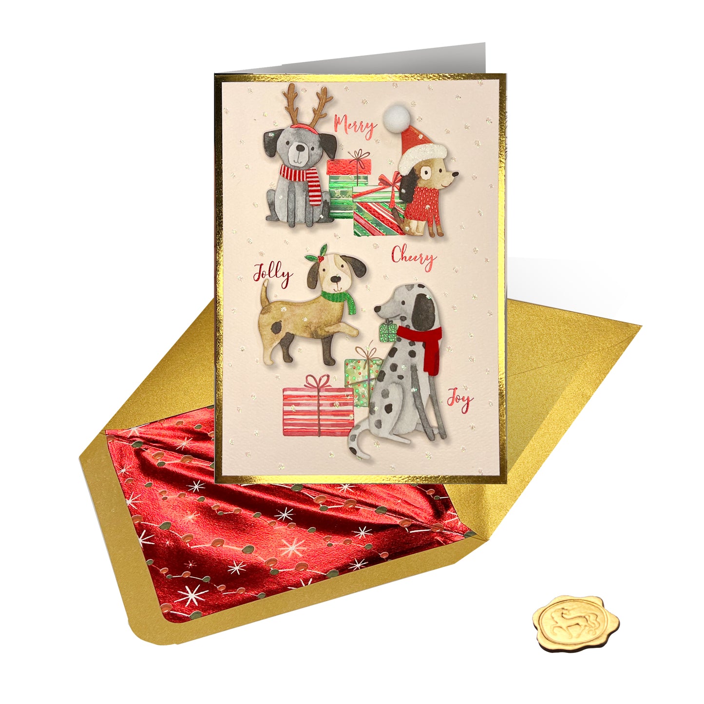 Festive Winter Dogs Christmas Card