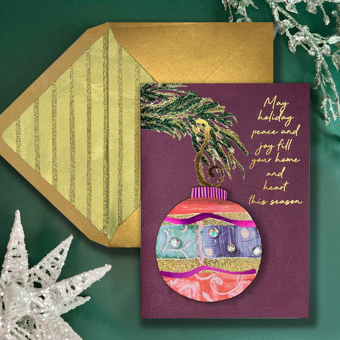 Ornament on Branch Christmas Card