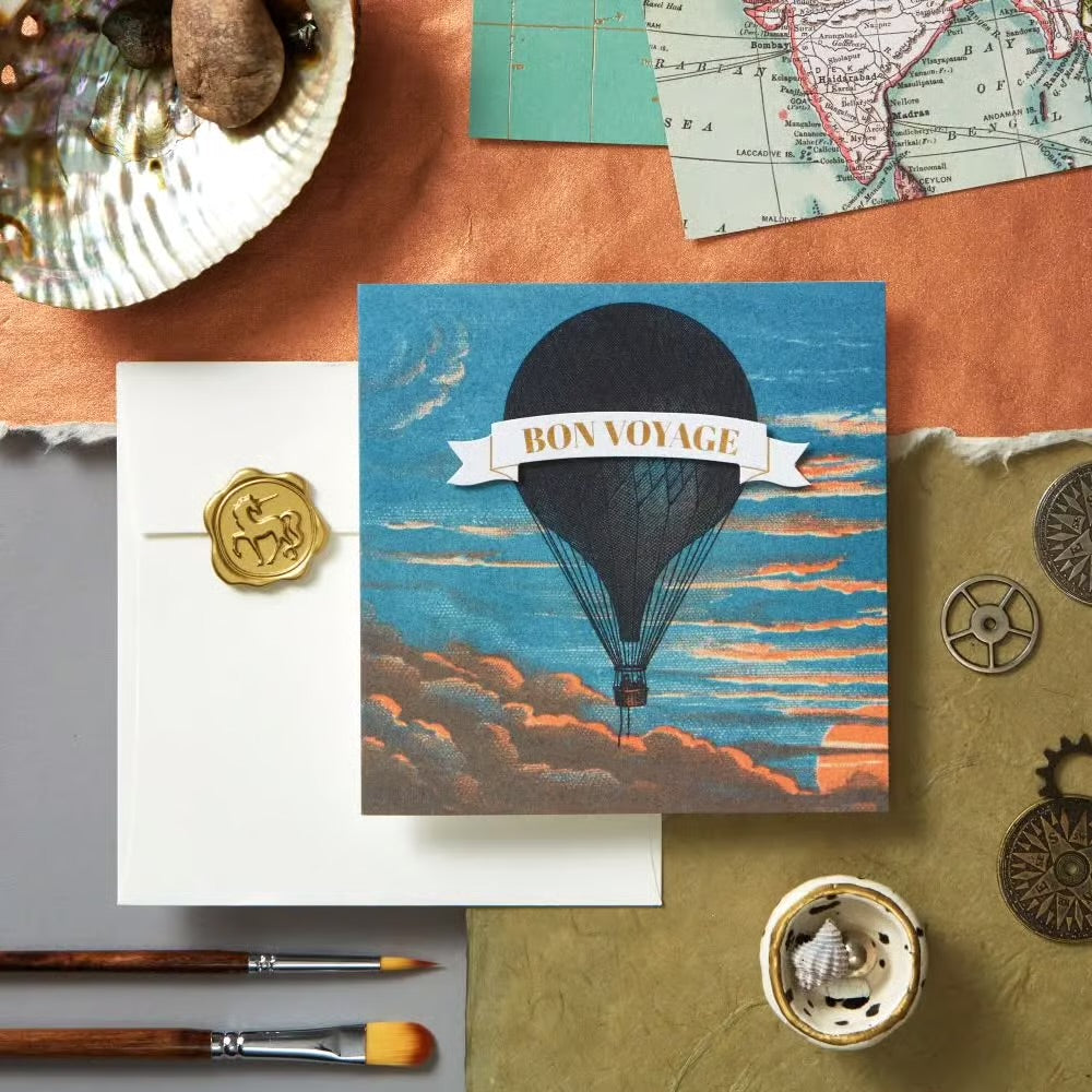 Hot Air Balloon Bon Voyage Friendship Card