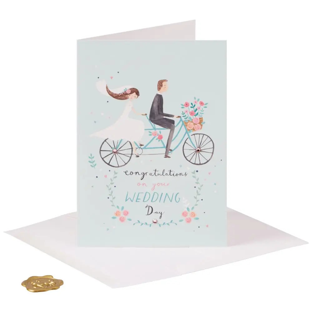 Tandem Bicycle Wedding Card