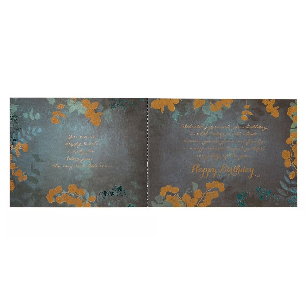 Dad Gold Leaves Birthday Card