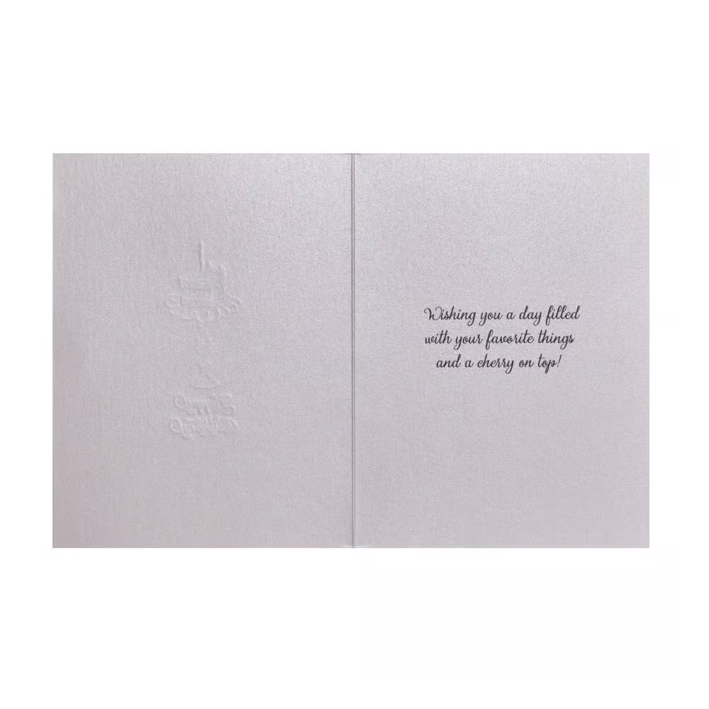 Etched Cake On Pedestal Birthday Card