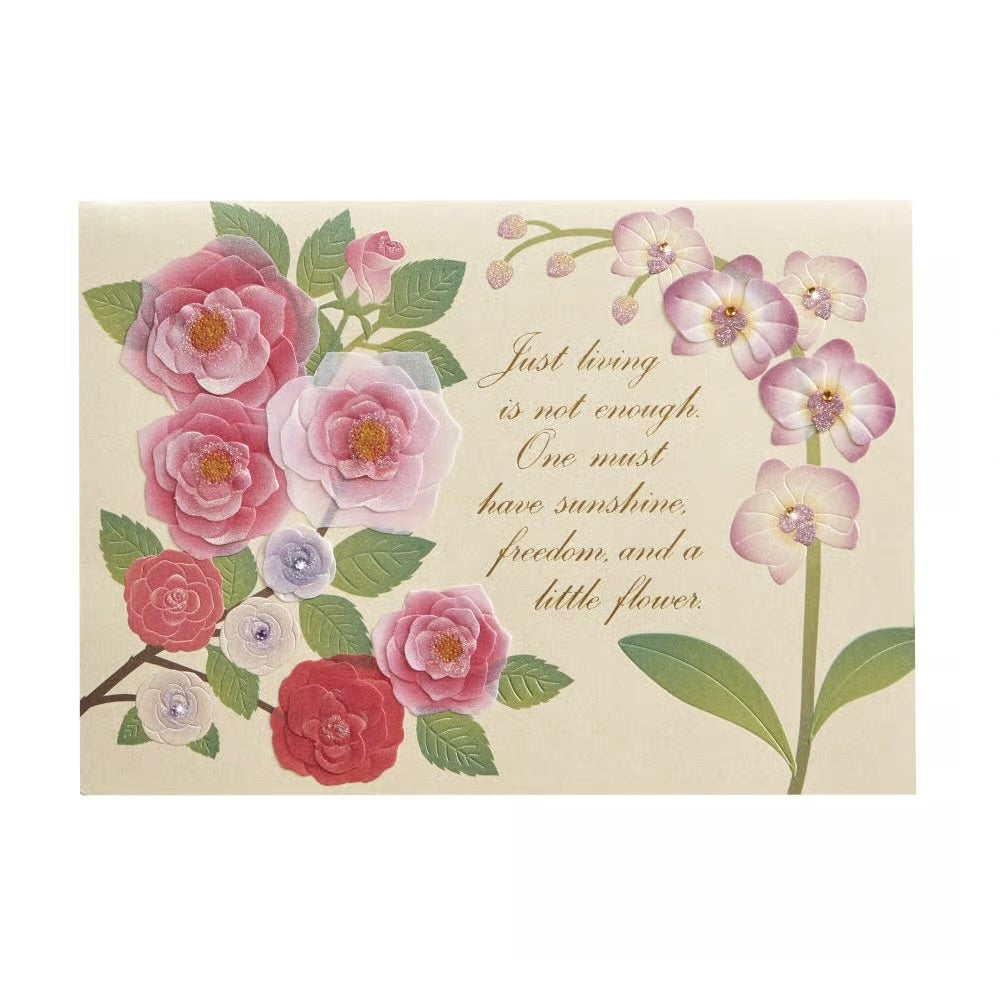 Flowers And Quote Birthday Card