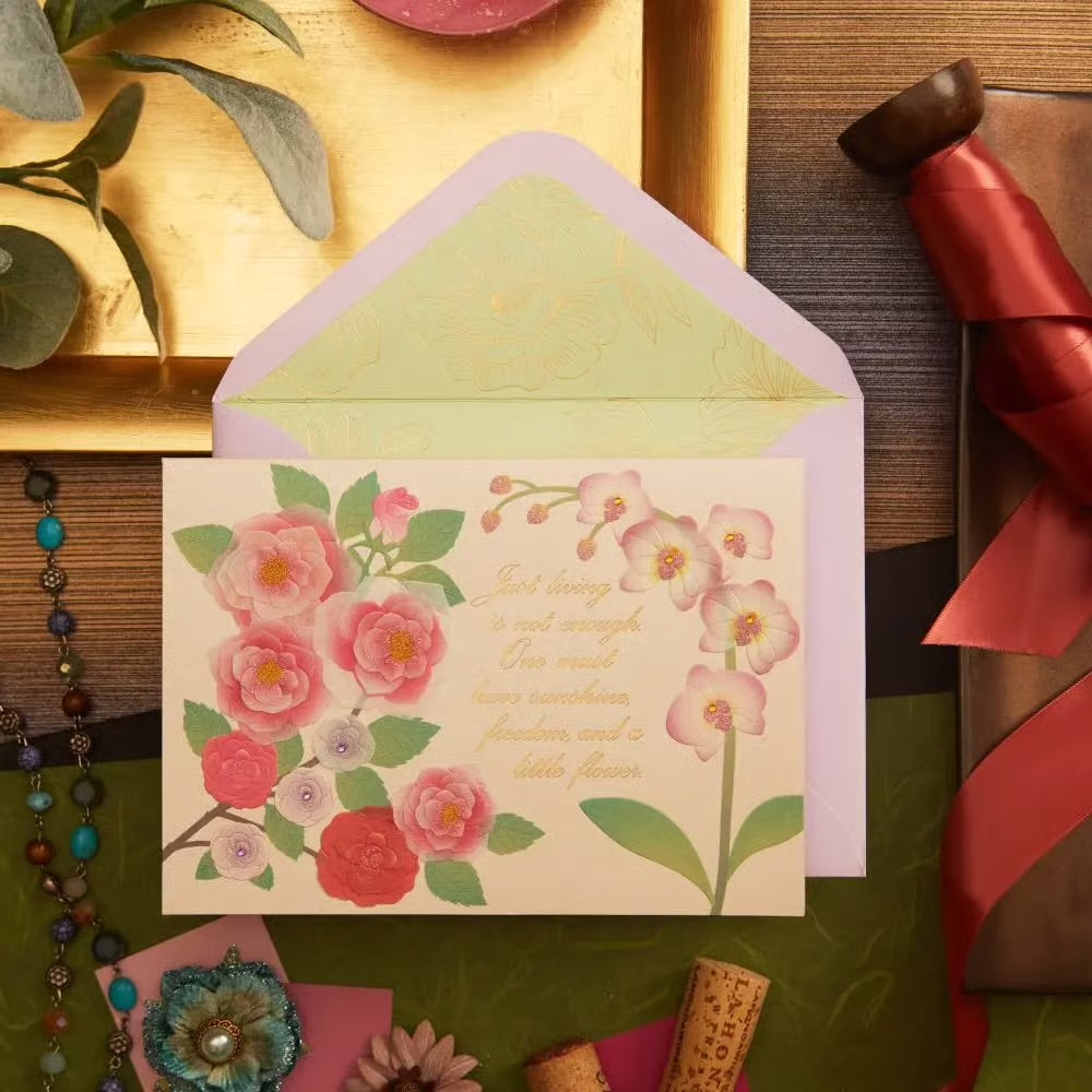Flowers And Quote Birthday Card
