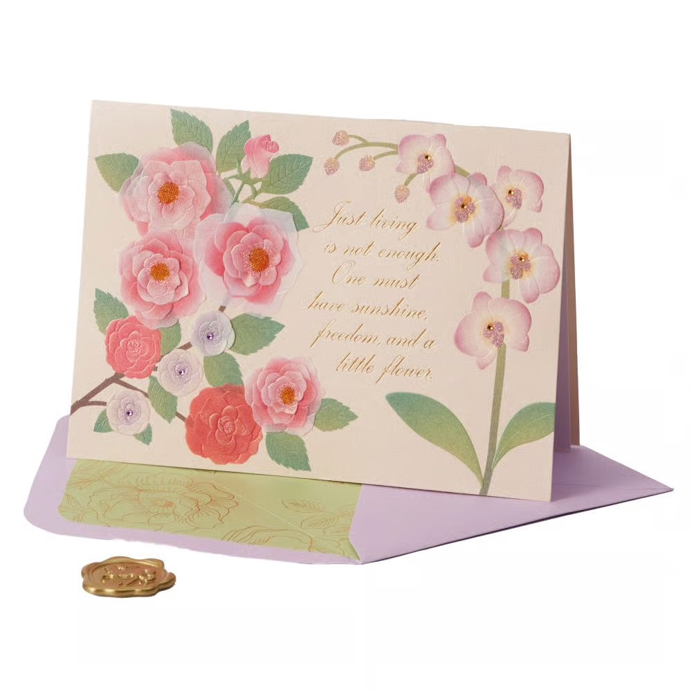 Flowers And Quote Birthday Card