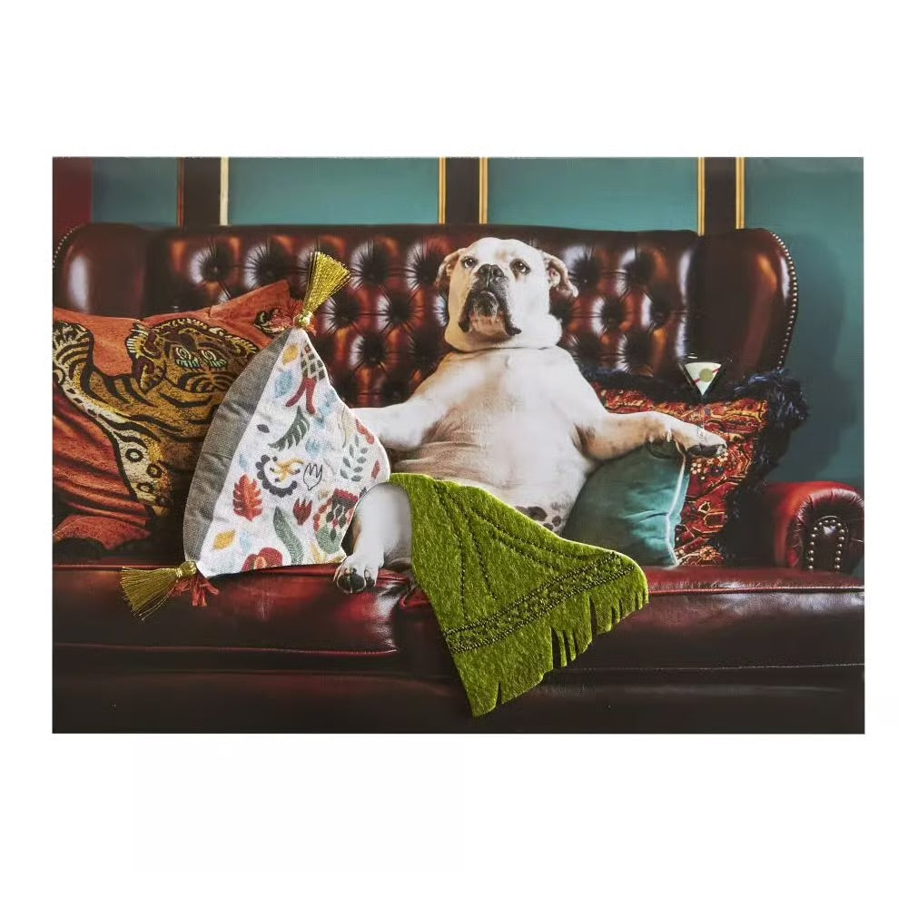 Dog On Couch Birthday Card