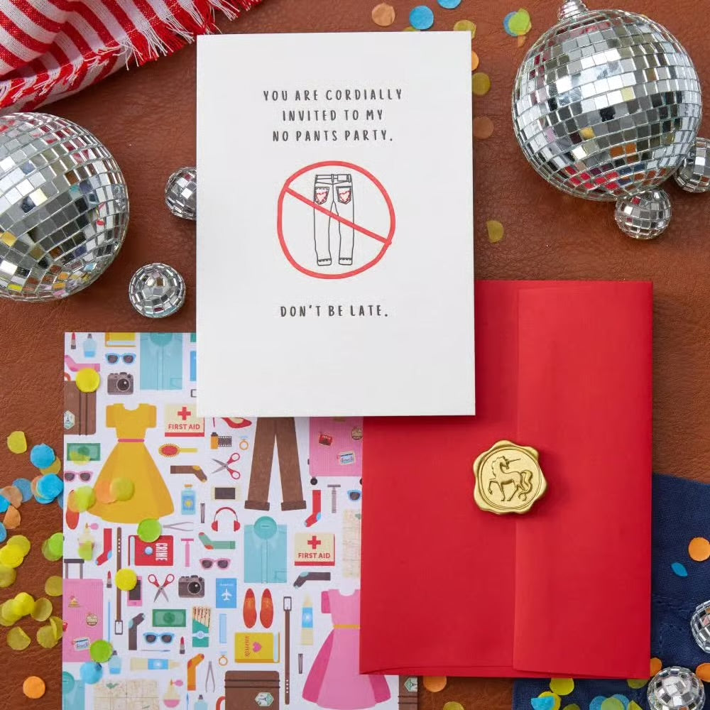 No Party Pants Valentine Card
