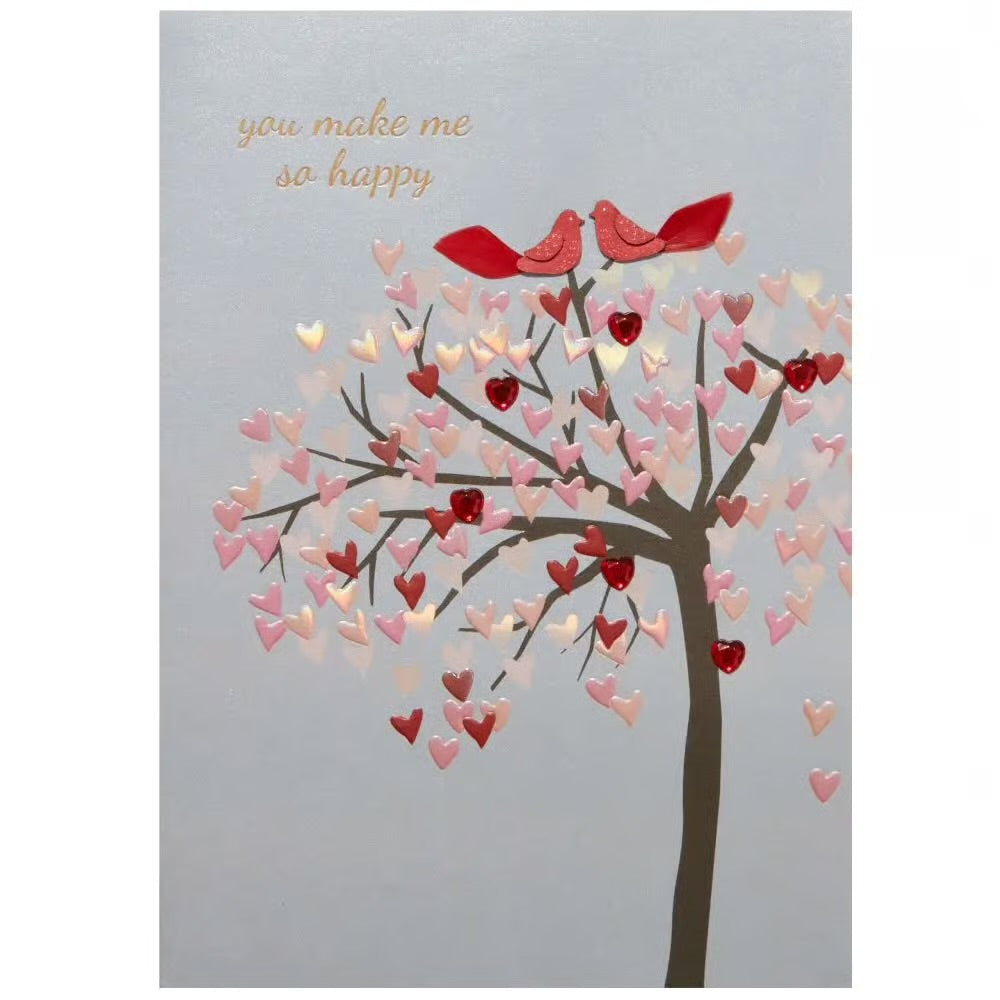 Two Birds On Tree Valentine Card