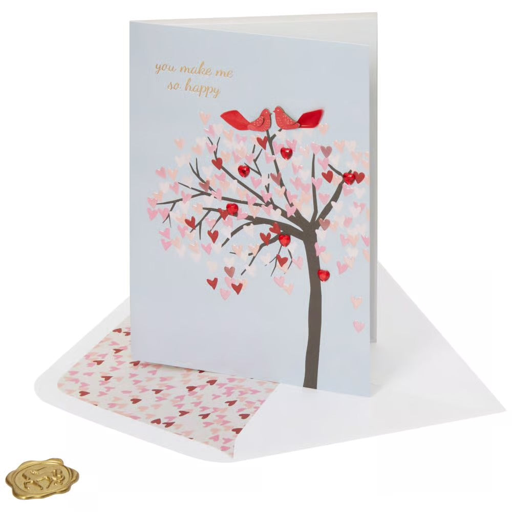 Two Birds On Tree Valentine Card