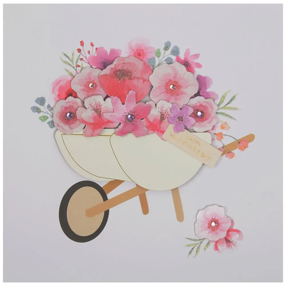 Flower Wheelbarrow Valentine Card