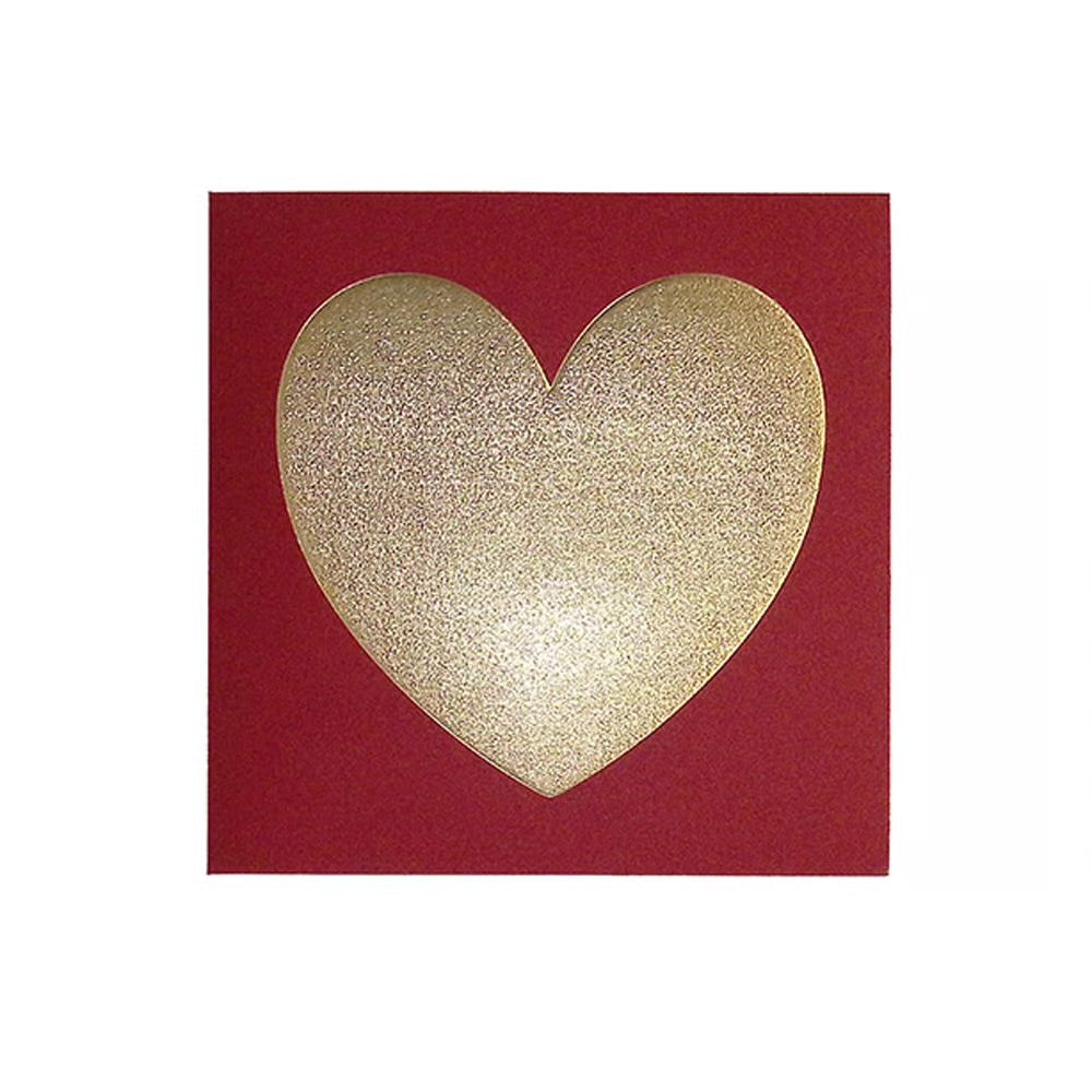 Sandblasted Gold Foil Heart Valentine Card