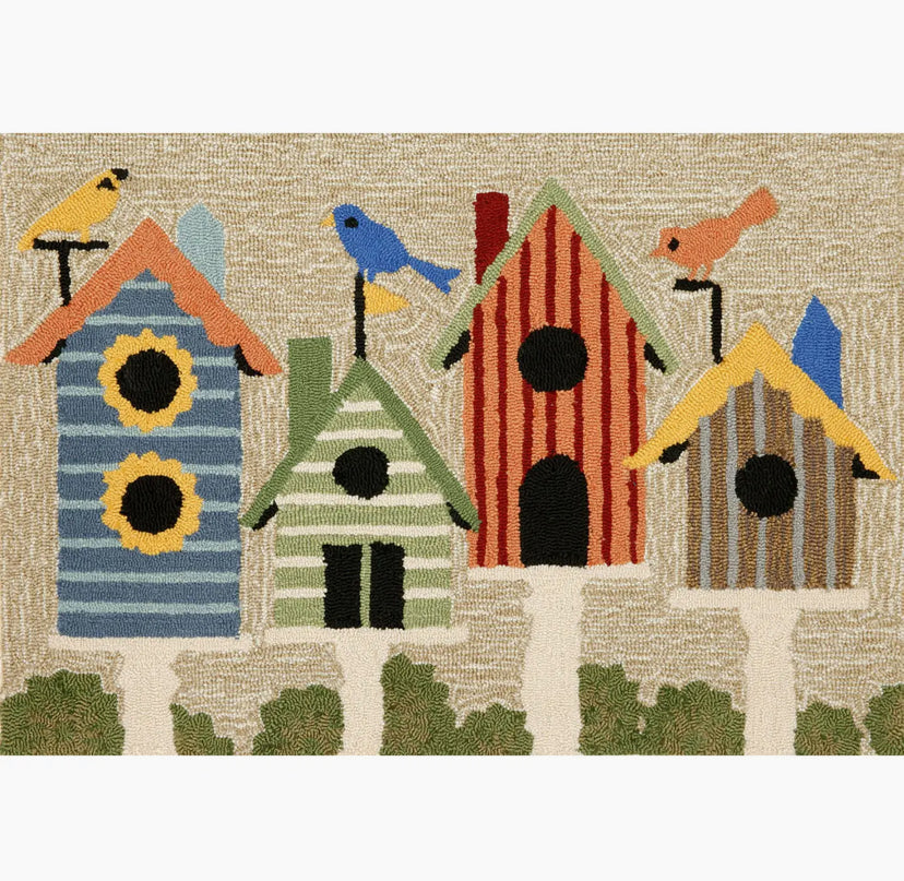Front porch Birdhouses Indoor/Outdoor Rug