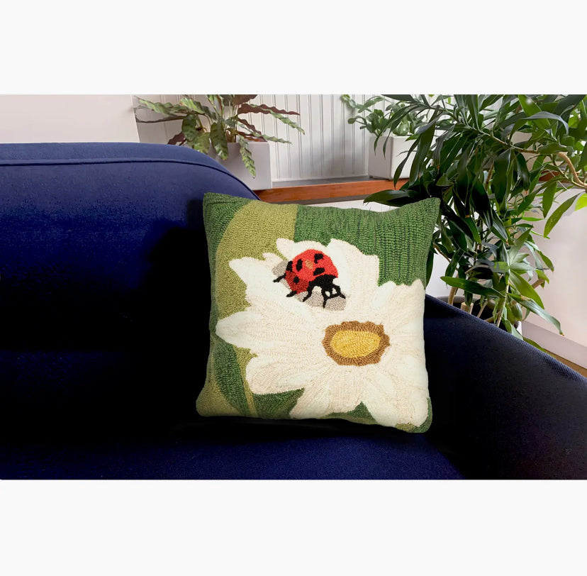 Front Porch Ladybug Indoor/Outdoor Pillow