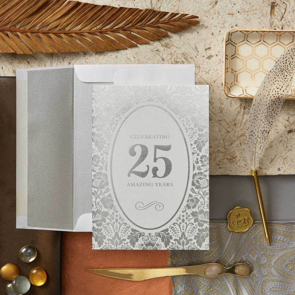 25th Silver Anniversary Card