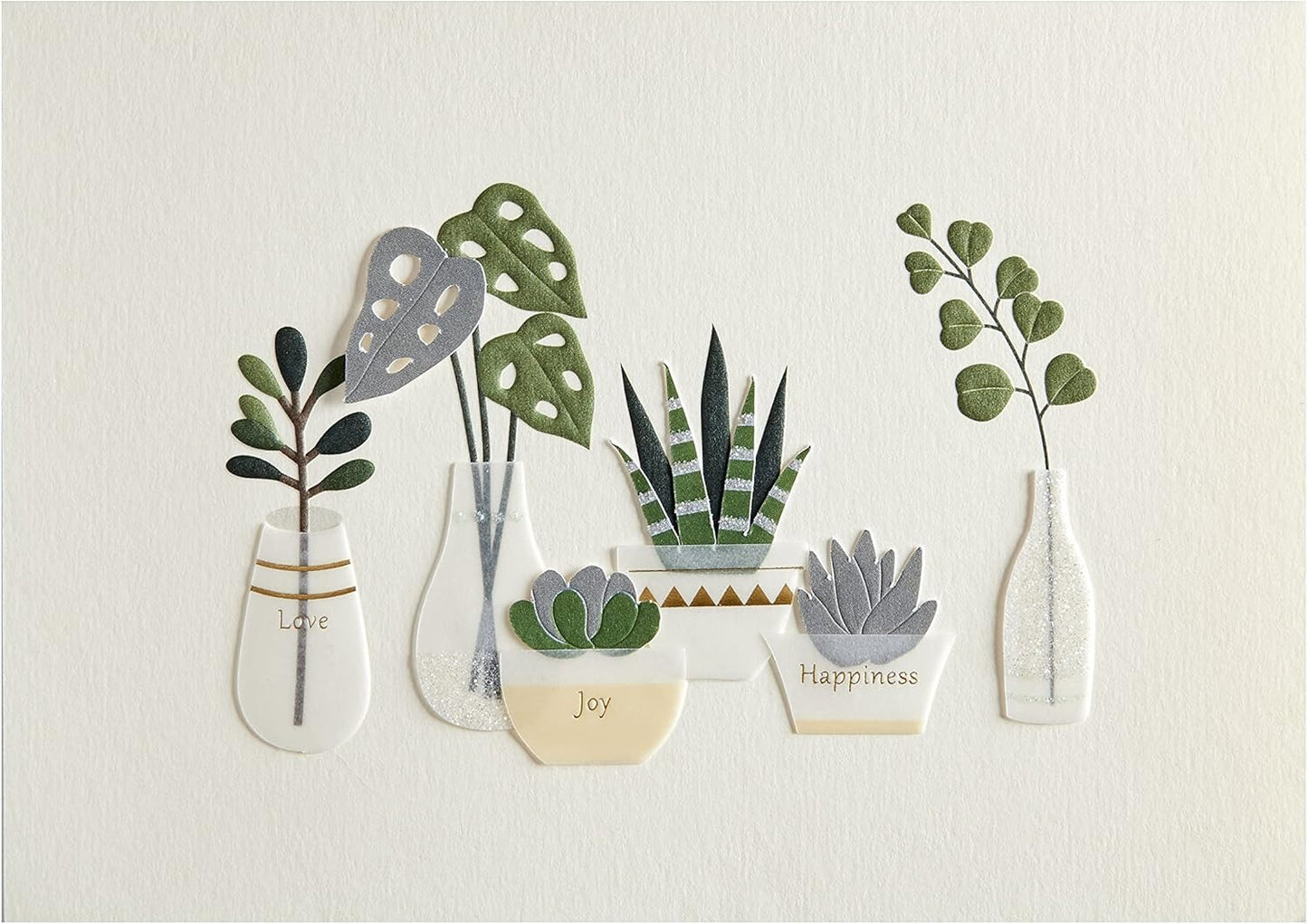 Row Of Vases And Plants Birthday Card