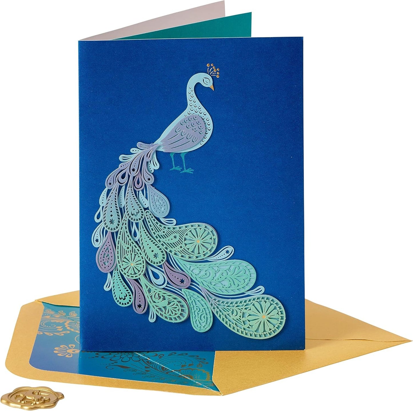 Laser Cut Peacock Birthday Card