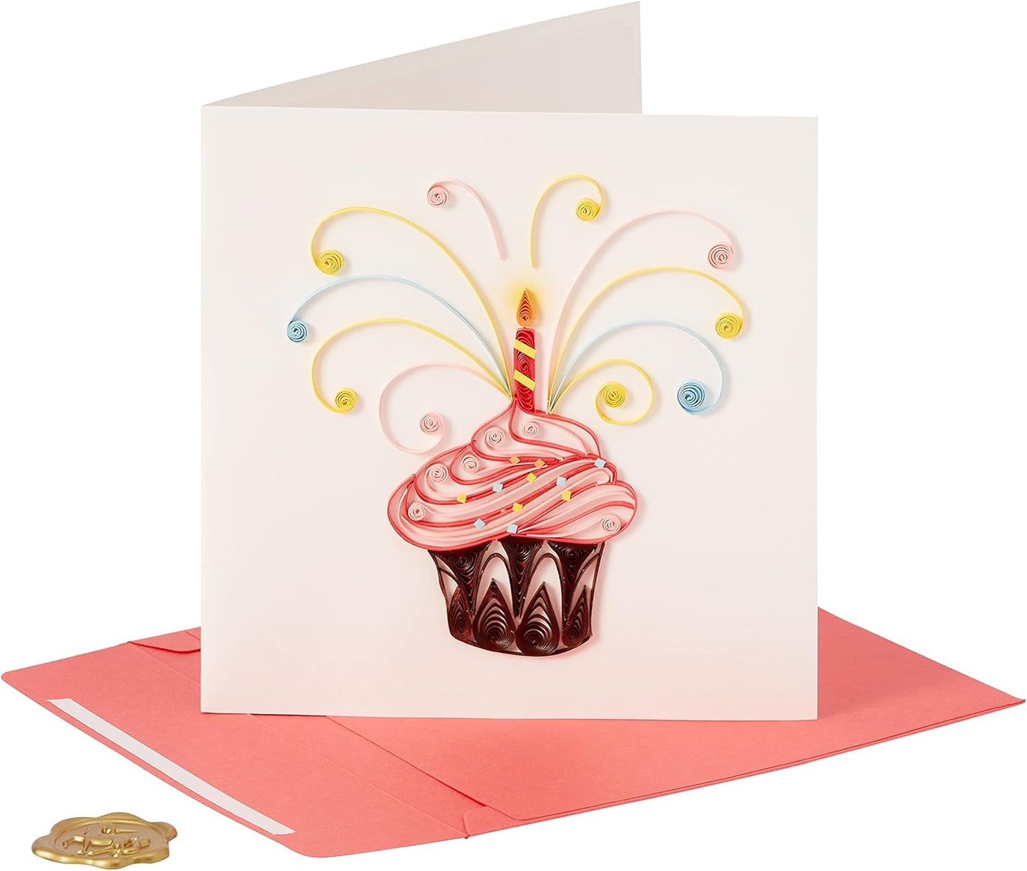 Quilled Red Cupcake Birthday Card