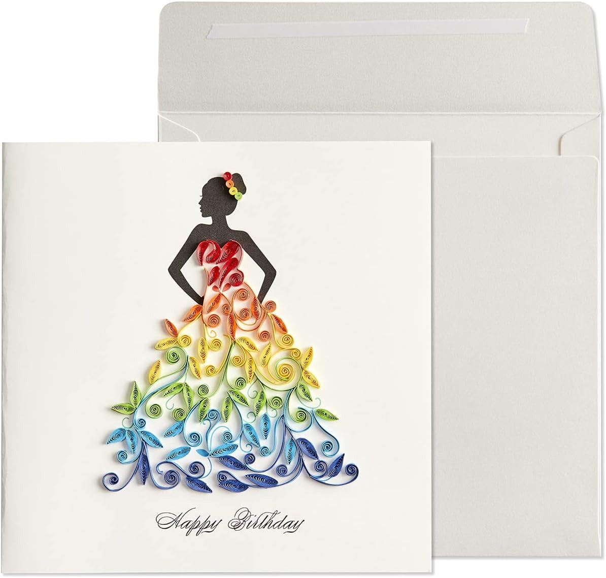 Quilled Rainbow Lady Greeting Card