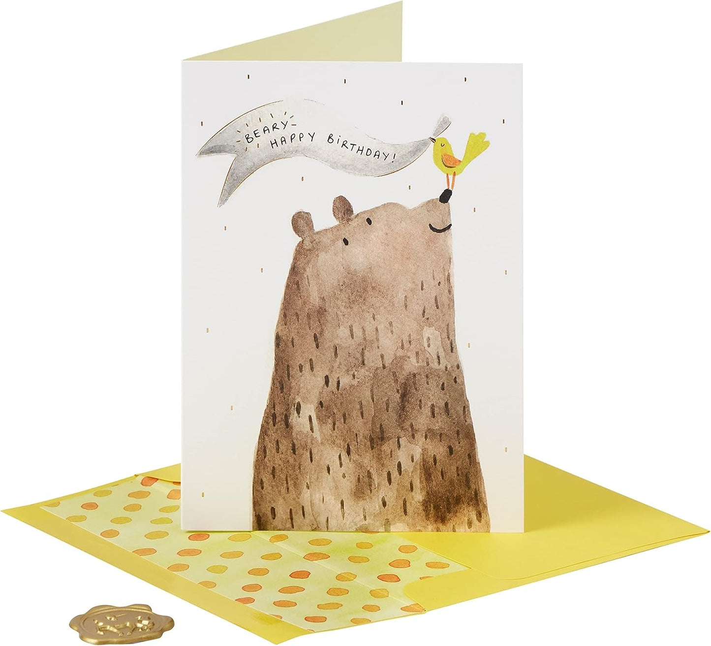 Bear with Banner Birthday Card