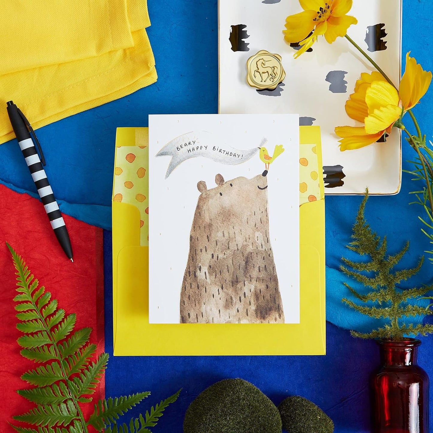 Bear with Banner Birthday Card