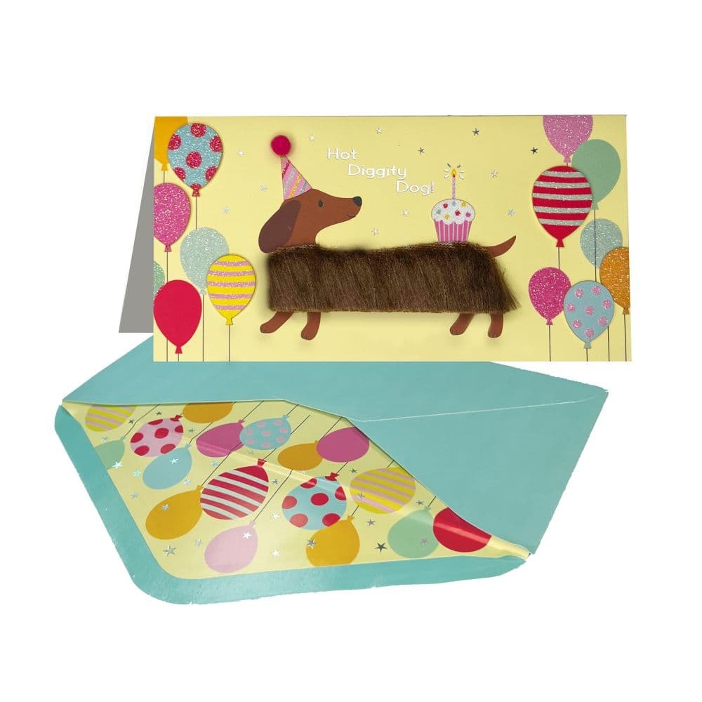 Long Haired Dachshund Birthday Card