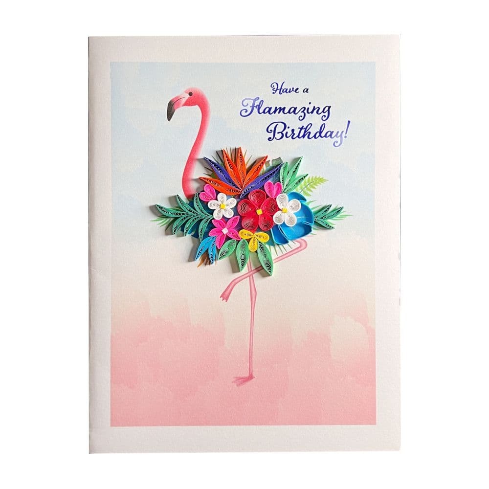 Quilled Flamingo Birthday Card