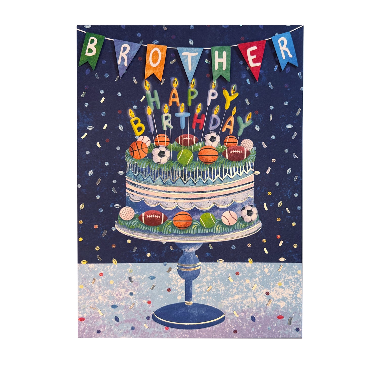 Sports Birthday Cake Brother Birthday Card