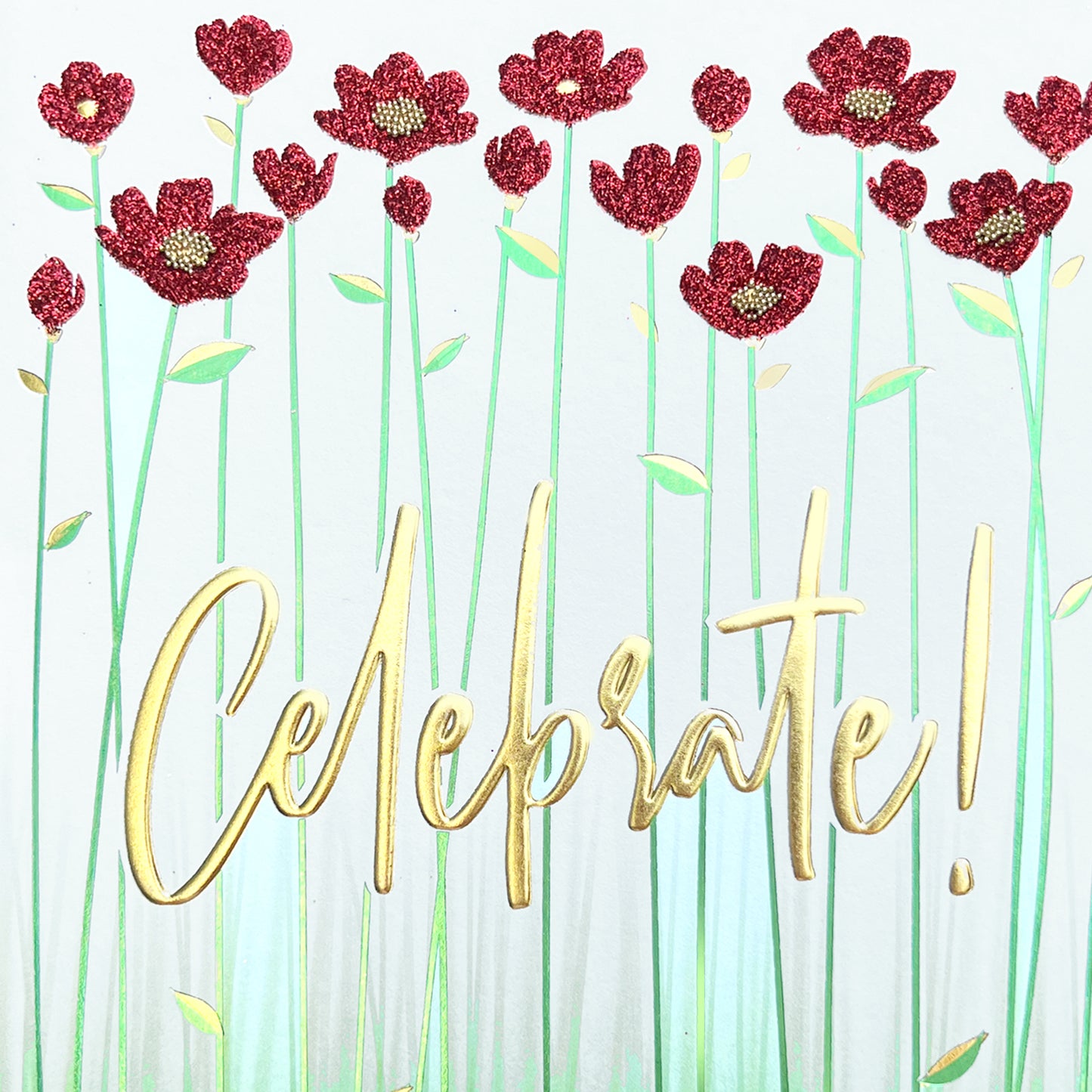 Long Stemmed Floral Birthday Card
