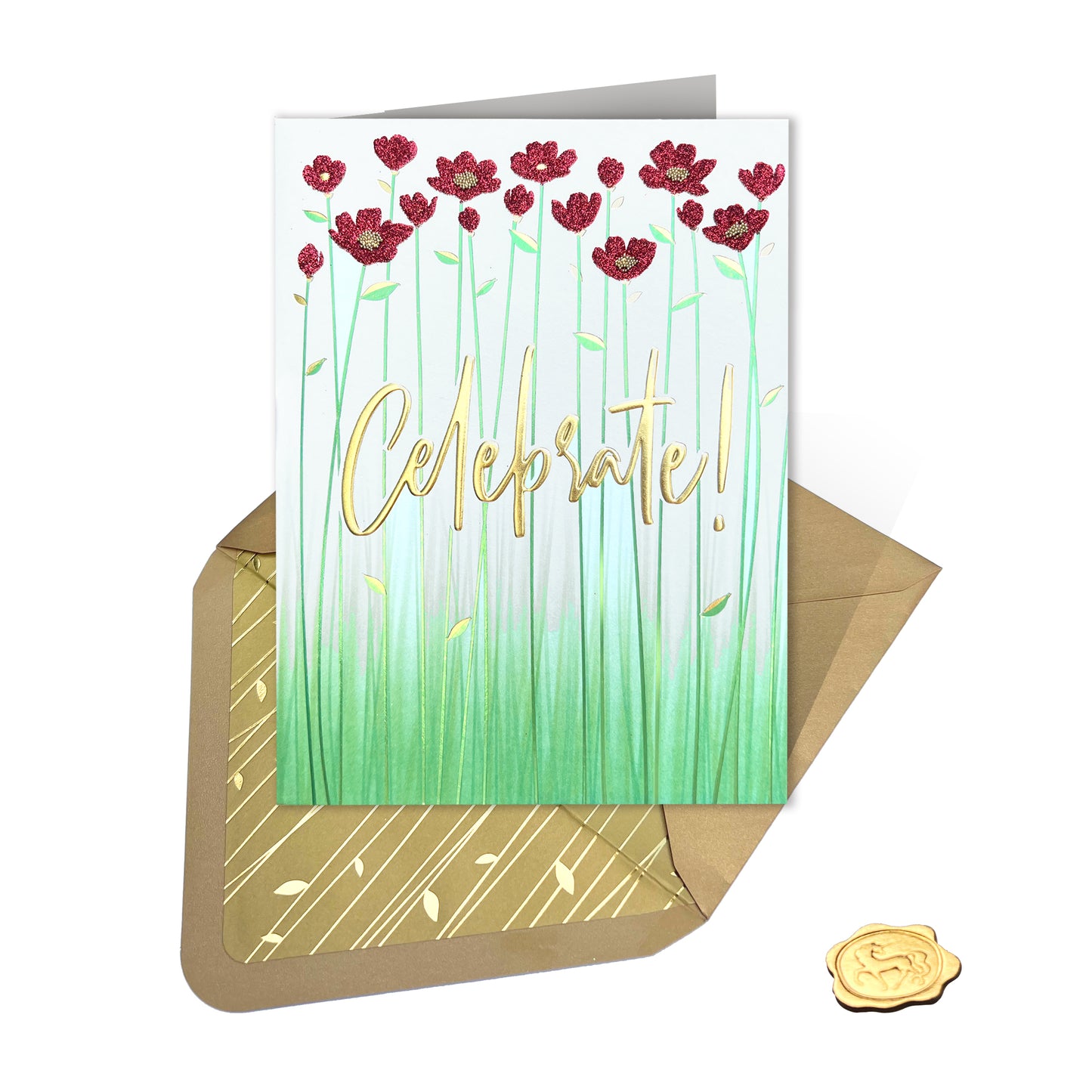 Long Stemmed Floral Birthday Card