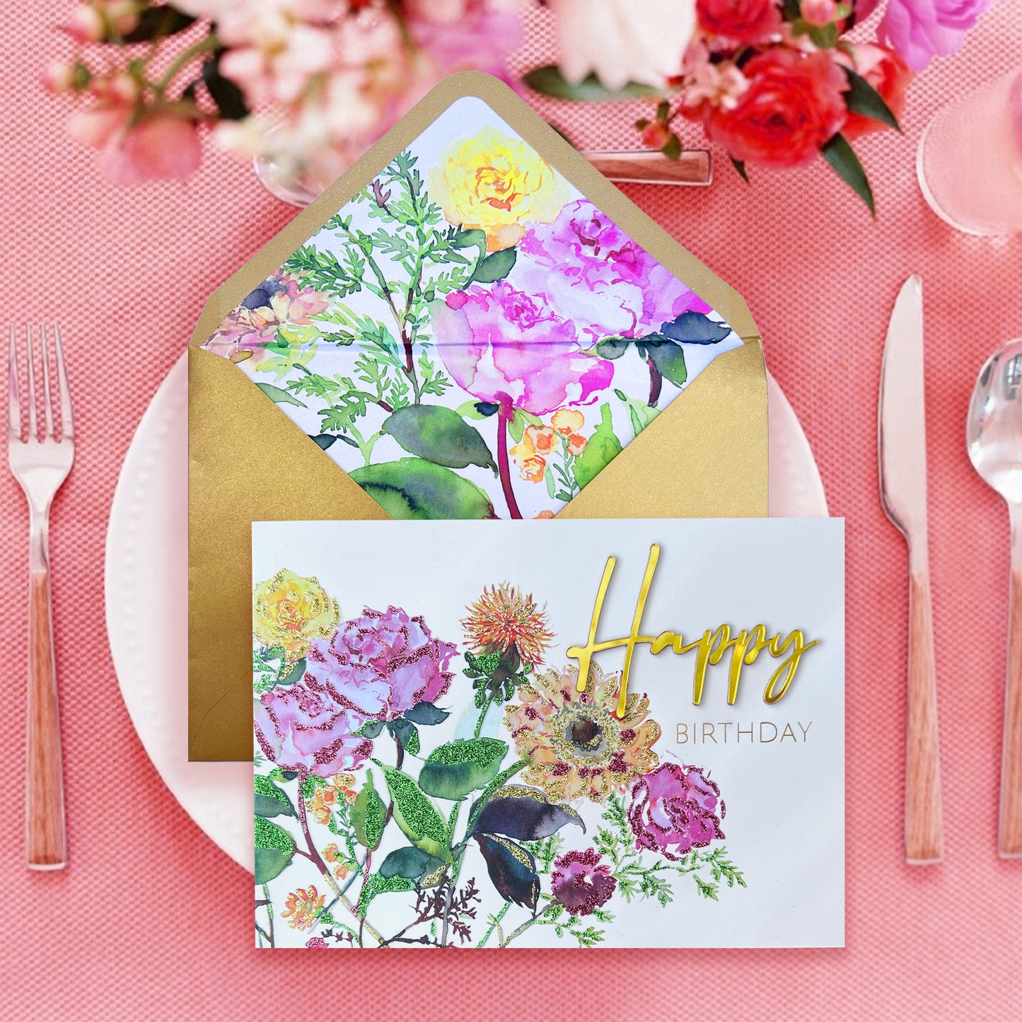 Fresh Cut Flowers Birthday Card